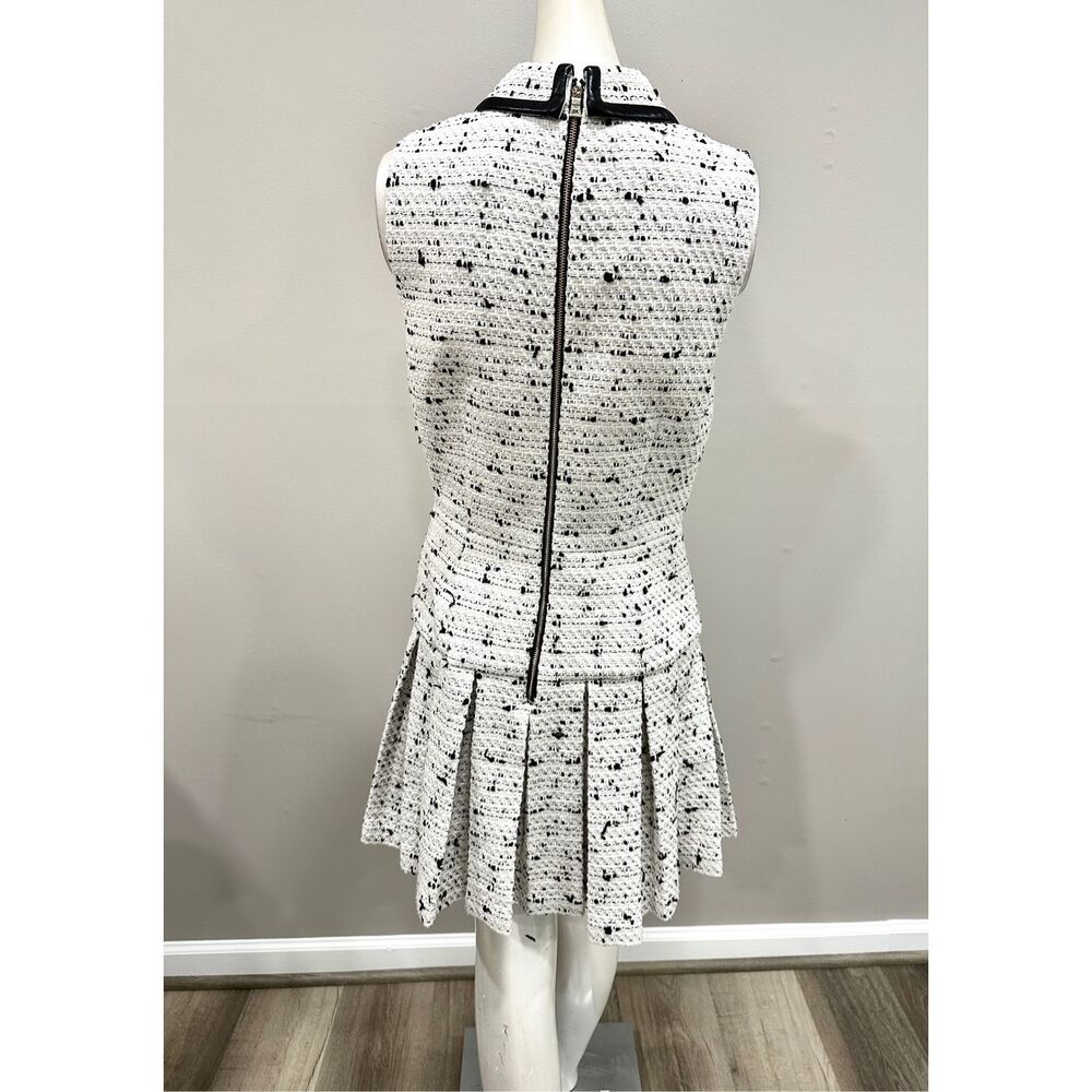 NWT ALICE + OLIVIA ELLIS TWEED BOX PLEAT DRESS SIZE 6 $495 - Picture 8 of 11